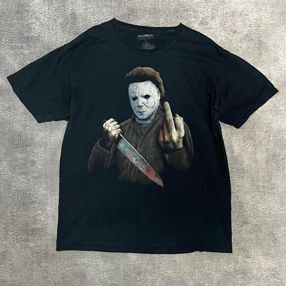 Halloween michael myers middle finger tee - Picture 2 of 6